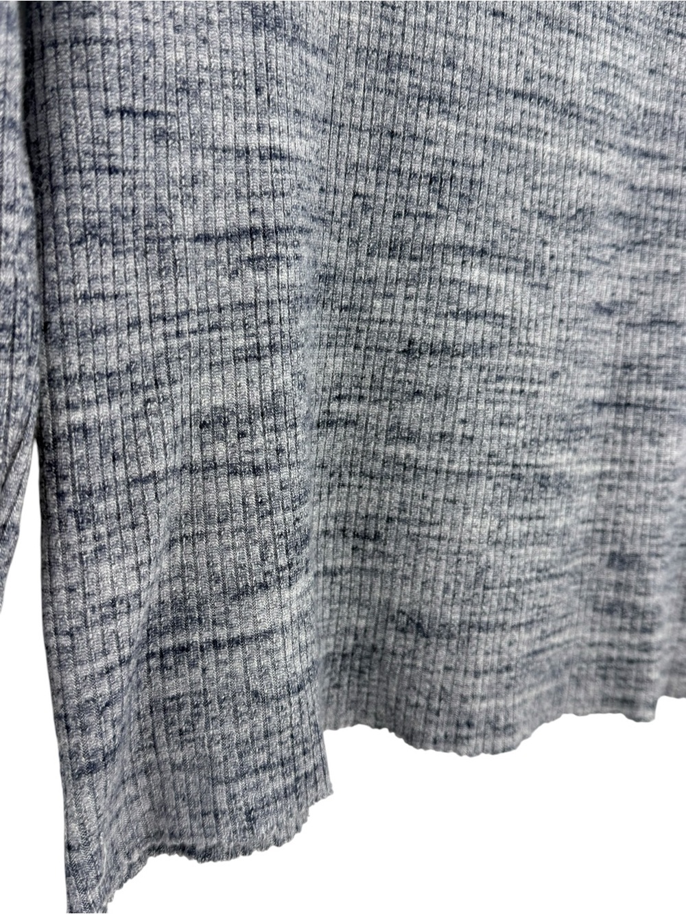 Nation LTD Gray Ribbed Mock Neck Long Sleeve Top Raw Hem Size S - Picture 3 of 10